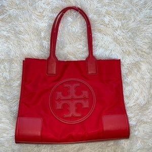 Tory Burch Ella Small Tote in Poppy Orange